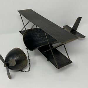 Rustic Black Metal Airplane Decor